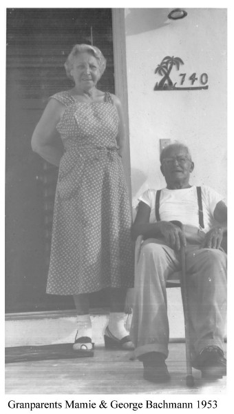 Grandma & Grandpa Bachmann in their Florida home 1953